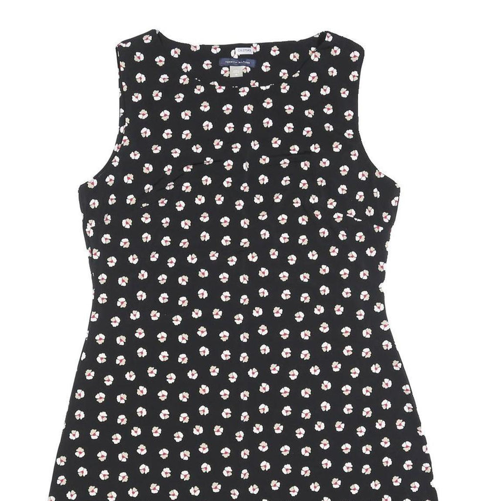 TOMMY HILFIGER Womens Black Floral Sleeveless Day Dress Polyester Blend M