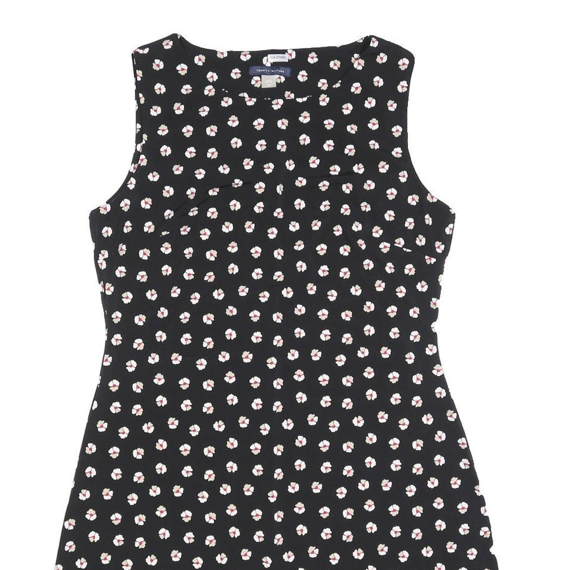 TOMMY HILFIGER Womens Black Floral Sleeveless Day Dress Polyester Blend M