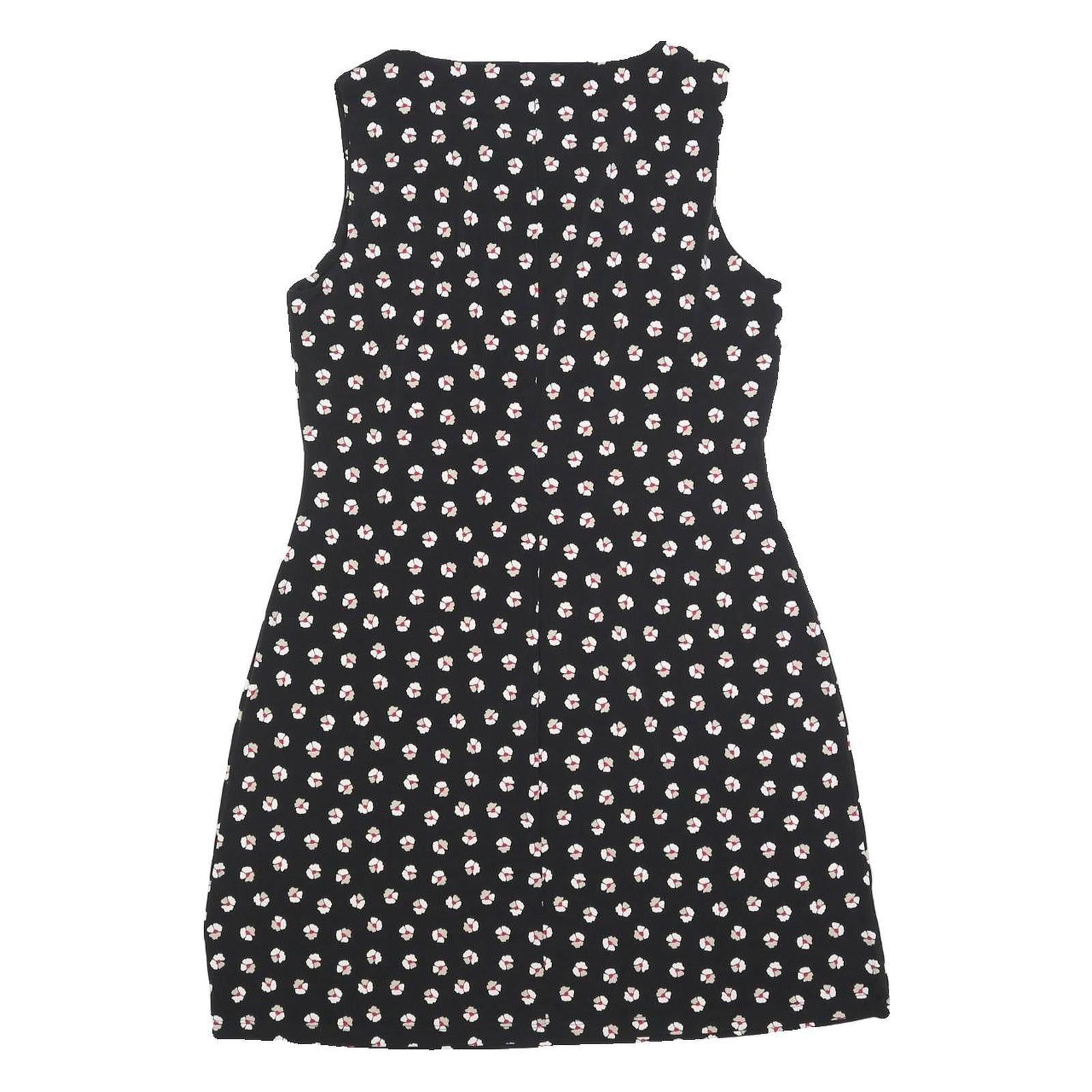 TOMMY HILFIGER Womens Black Floral Sleeveless Day Dress Polyester Blend M