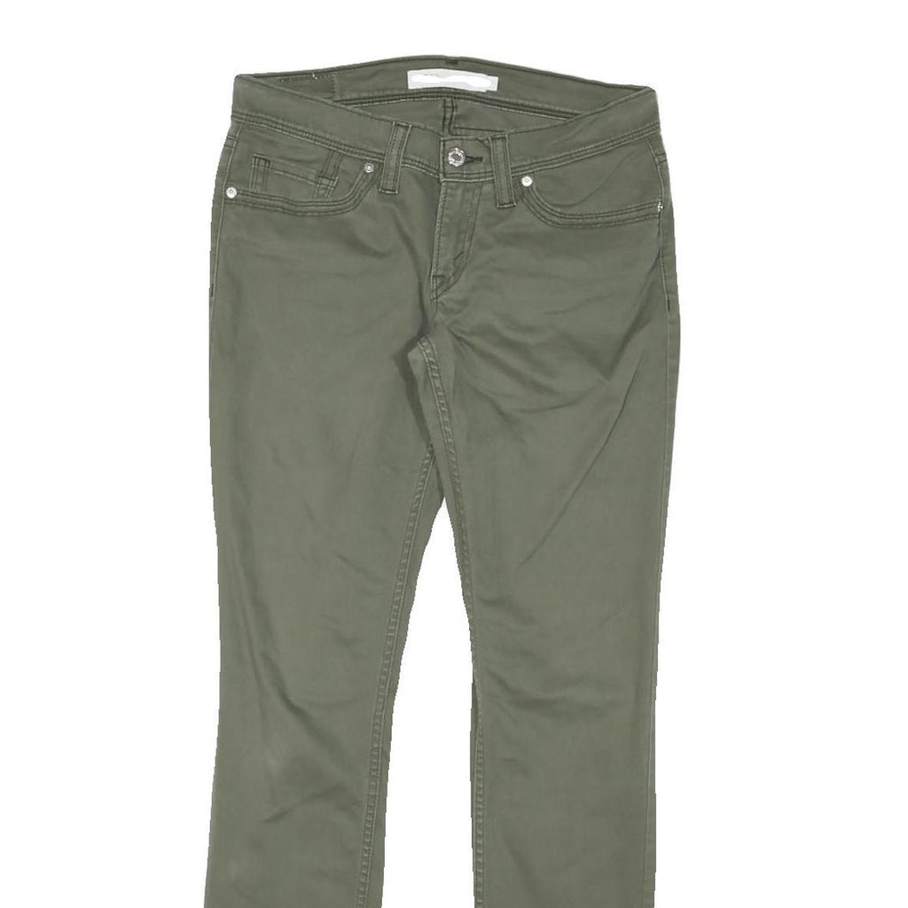 LEVI'S Womens Cotton Blend Slim Green Trousers W30 L30 Casual Zip Closure
