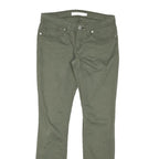 LEVI'S Womens Cotton Blend Slim Green Trousers W30 L30 Casual Zip Closure