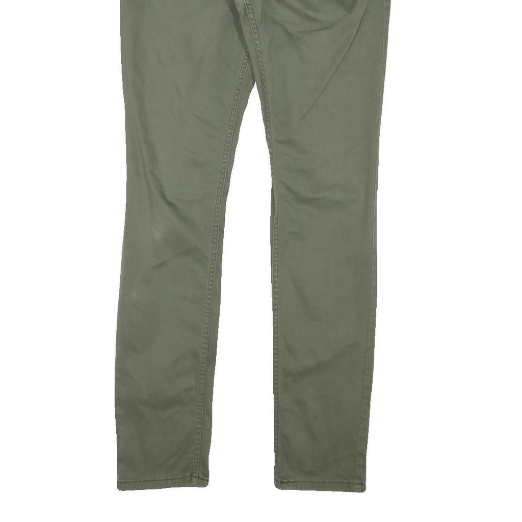 LEVI'S Womens Cotton Blend Slim Green Trousers W30 L30 Casual Zip Closure