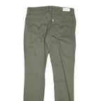LEVI'S Womens Cotton Blend Slim Green Trousers W30 L30 Casual Zip Closure