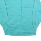 BLAIR Womens Blue Button Neck S Sweatshirt Cotton Blend Casual Comfort