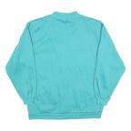 BLAIR Womens Blue Button Neck S Sweatshirt Cotton Blend Casual Comfort