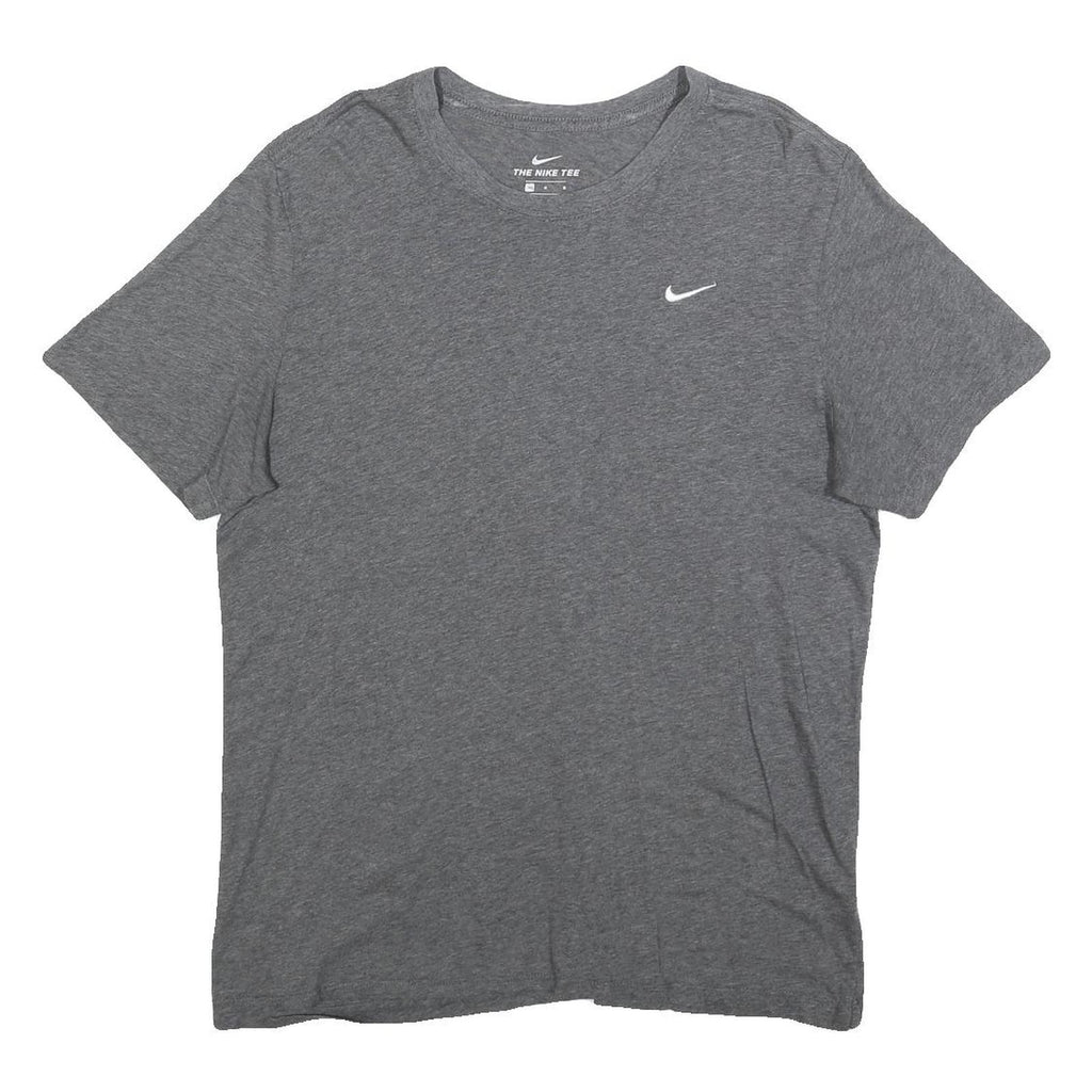 NIKE Mens Grey Crew Neck Short Sleeve T-Shirt L Cotton Casual Sportswear