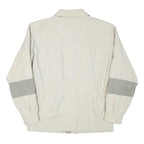 Mens Beige & Grey Cotton Blend Button Jacket L Plain Casual Lightweight