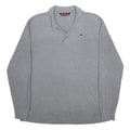 KAPPA Mens Grey Long Sleeve Plain Polo Shirt XL Cotton Blend Casual Sport