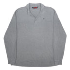 KAPPA Mens Grey Long Sleeve Plain Polo Shirt XL Cotton Blend Casual Sport