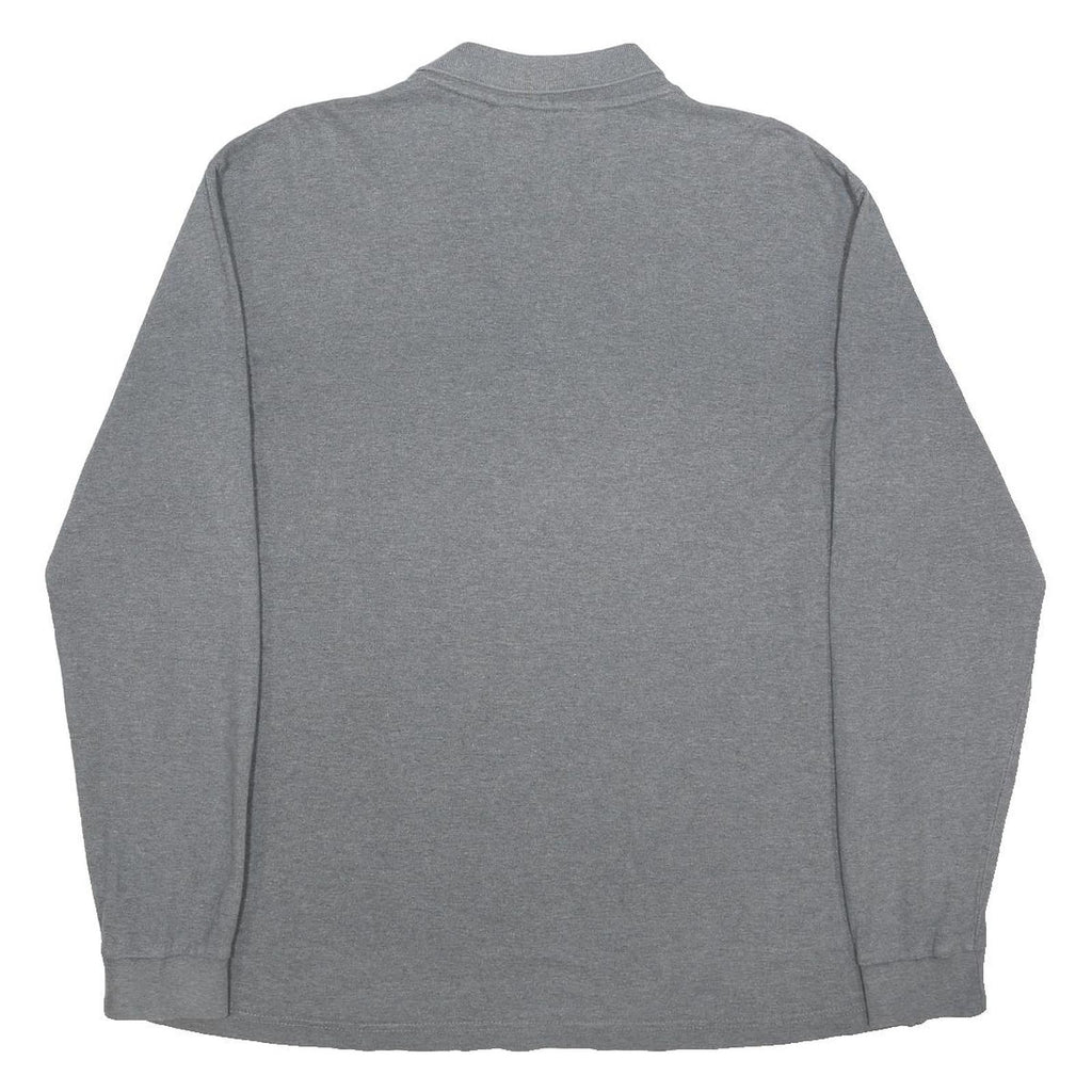 KAPPA Mens Grey Long Sleeve Plain Polo Shirt XL Cotton Blend Casual Sport