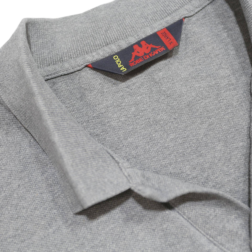 KAPPA Mens Grey Long Sleeve Plain Polo Shirt XL Cotton Blend Casual Sport