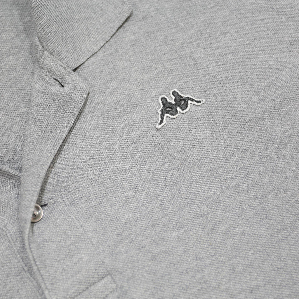 KAPPA Mens Grey Long Sleeve Plain Polo Shirt XL Cotton Blend Casual Sport