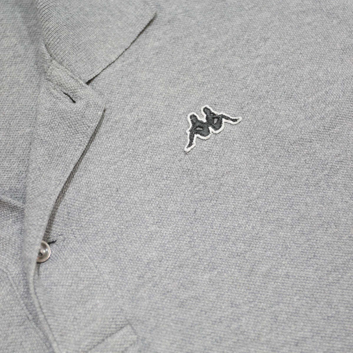 KAPPA Mens Grey Long Sleeve Plain Polo Shirt XL Cotton Blend Casual Sport