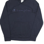 CHAMPION Mens Navy Pullover Hoodie S Cotton Blend Casual Logo Sweatshirt
