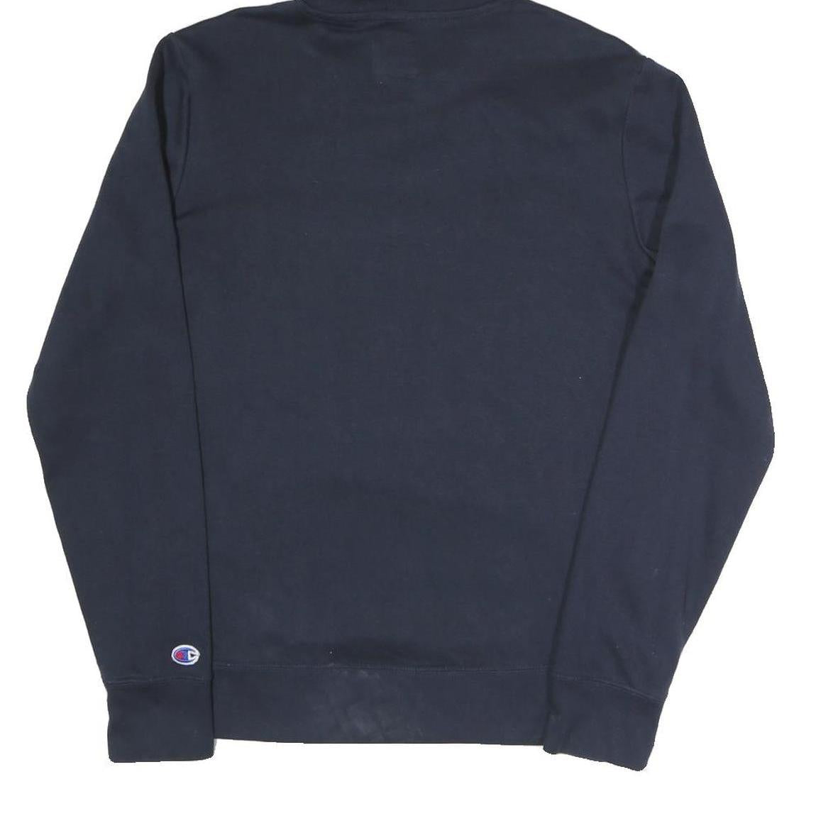 CHAMPION Mens Navy Pullover Hoodie S Cotton Blend Casual Logo Sweatshirt