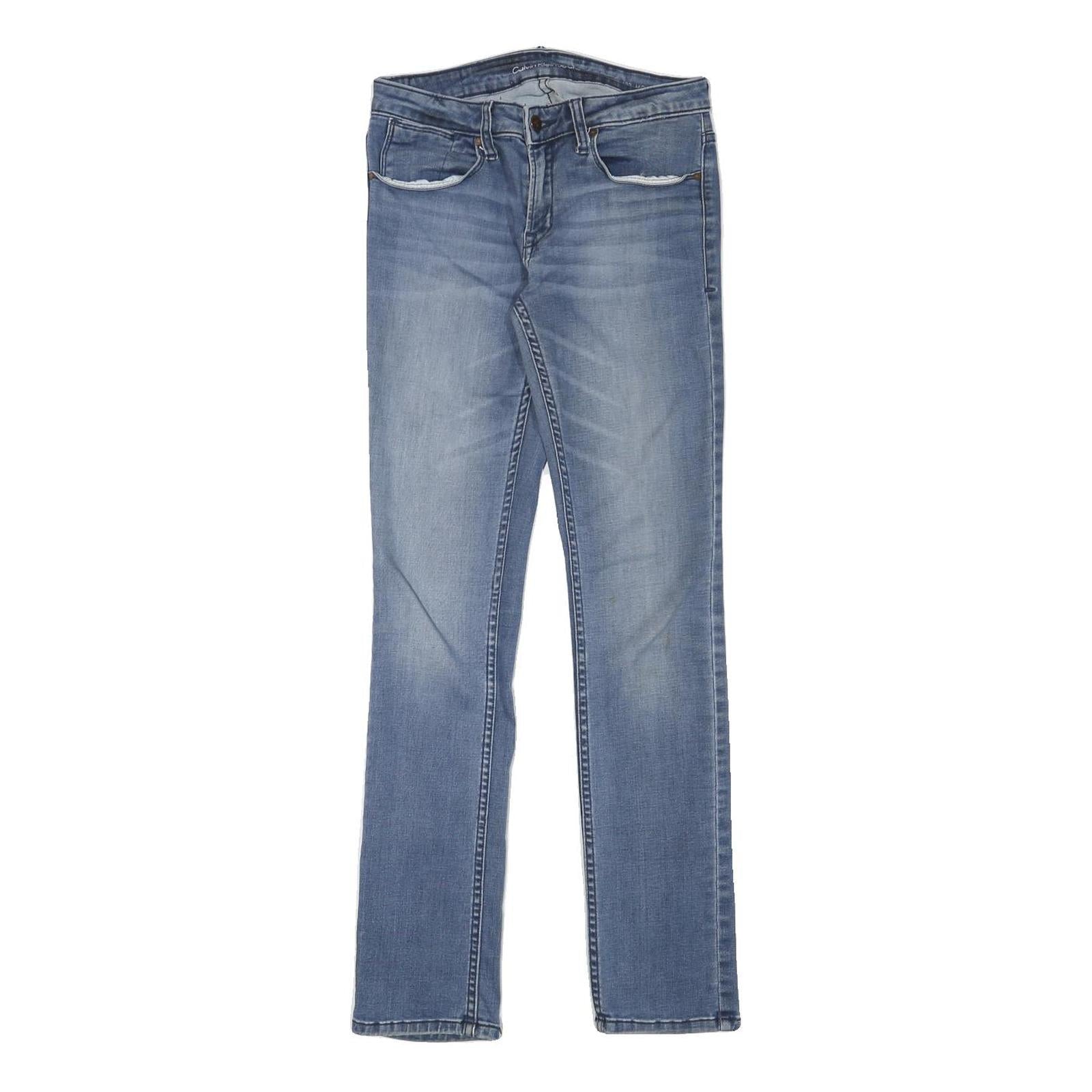 CALVIN KLEIN JEANS Womens Slim Blue Denim Slim Fit Zip W28 L31 Skinny Jeans