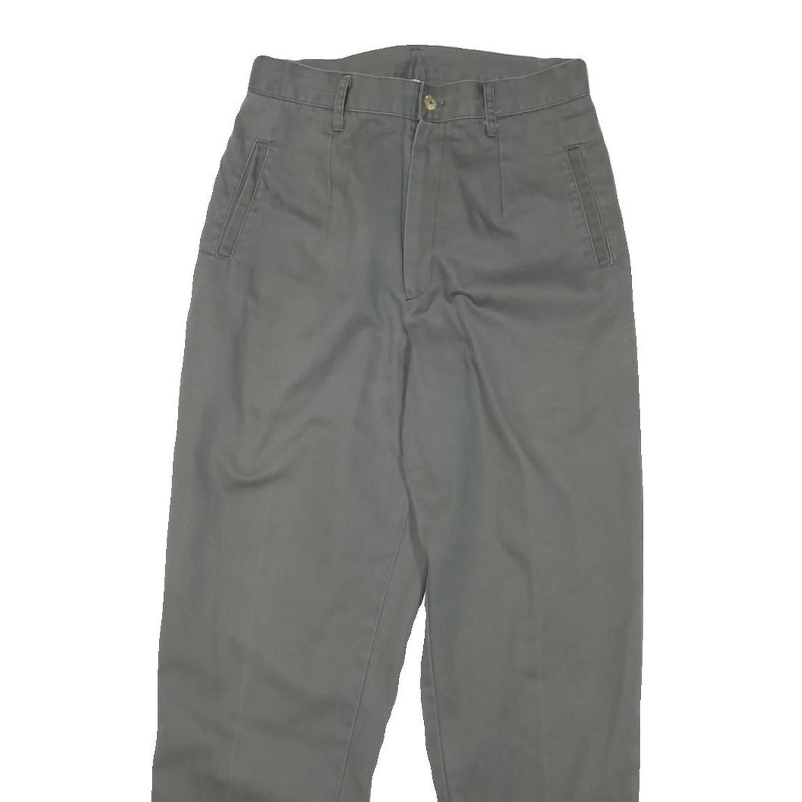 Womens Relaxed Fit Cotton Blend Grey Trousers W27 L29 Zip Closure Casual Wear