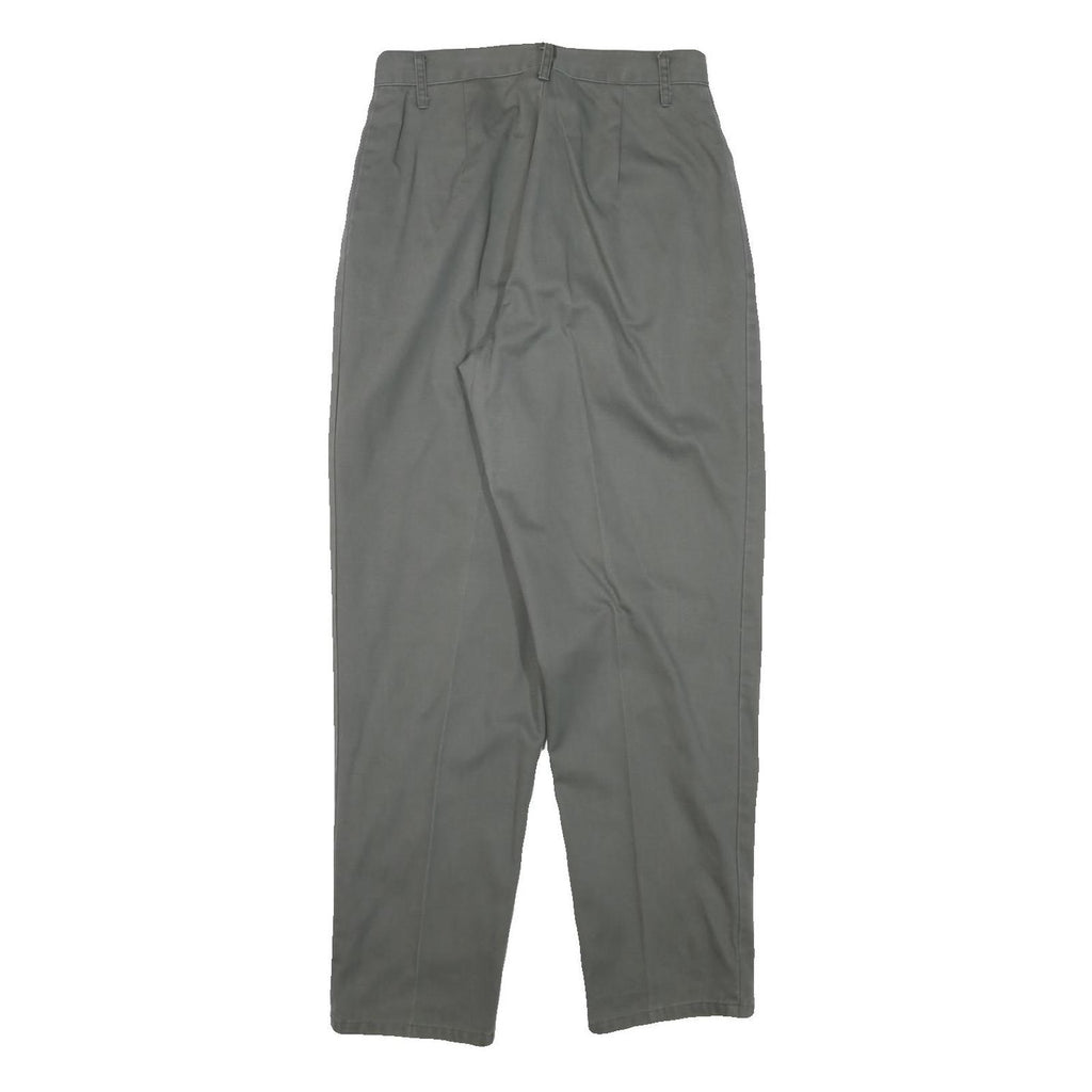 Womens Relaxed Fit Cotton Blend Grey Trousers W27 L29 Zip Closure Casual Wear