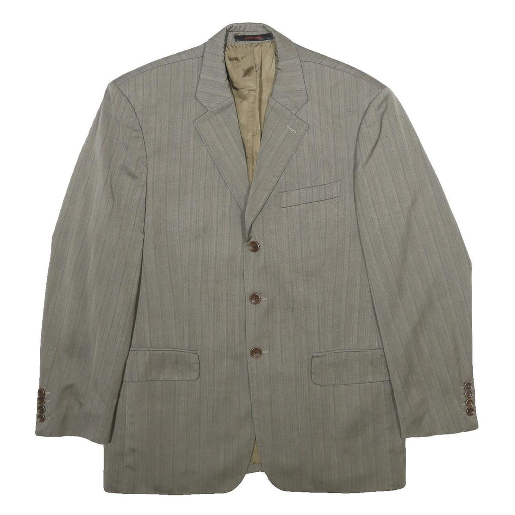PIERRE CARDIN Mens Grey Wool Pinstripe Tailored Jacket L