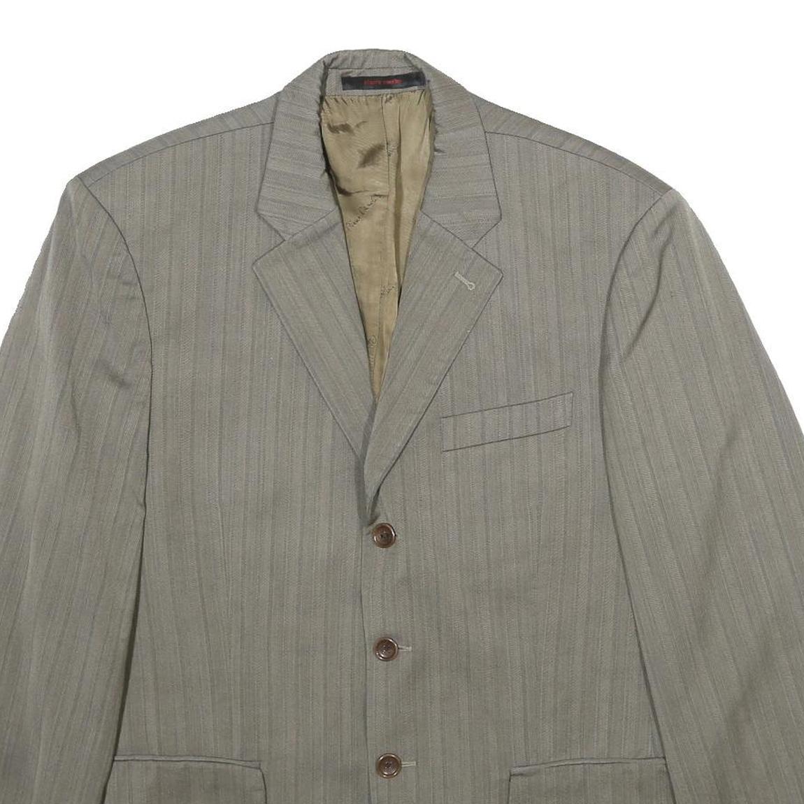 PIERRE CARDIN Mens Grey Wool Pinstripe Tailored Jacket L