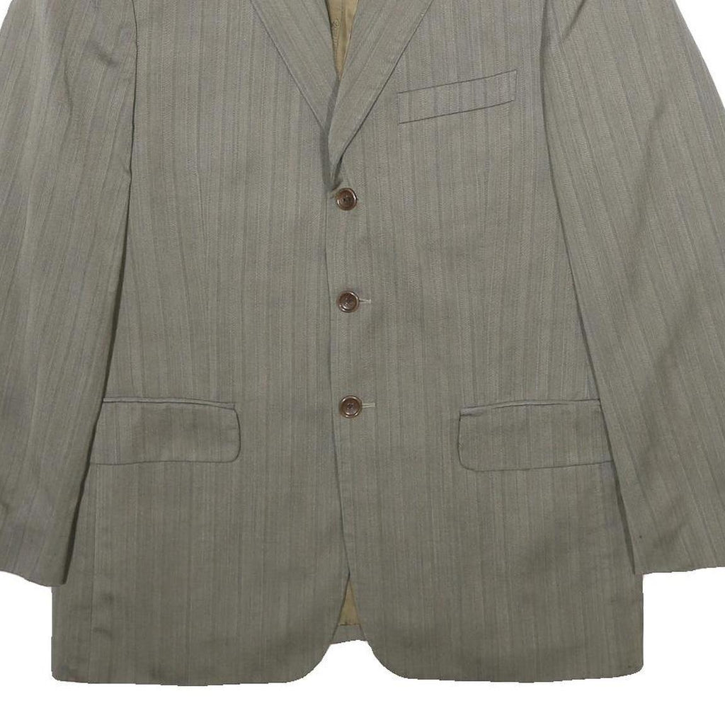 PIERRE CARDIN Mens Grey Wool Pinstripe Tailored Jacket L