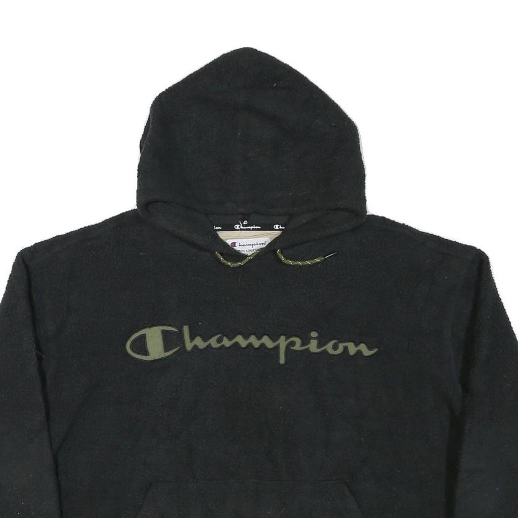 CHAMPION Womens Black Hoodie XL Pullover Logo Fleece Casual Sweater