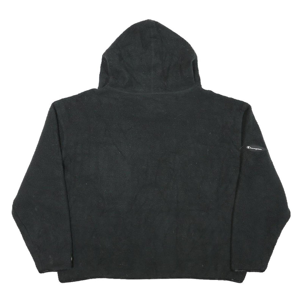 CHAMPION Womens Black Hoodie XL Pullover Logo Fleece Casual Sweater