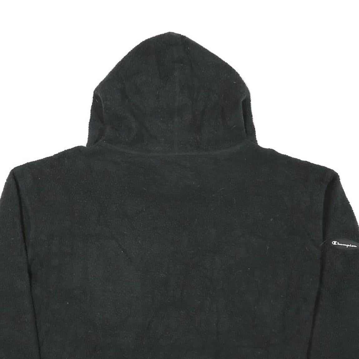 CHAMPION Womens Black Hoodie XL Pullover Logo Fleece Casual Sweater