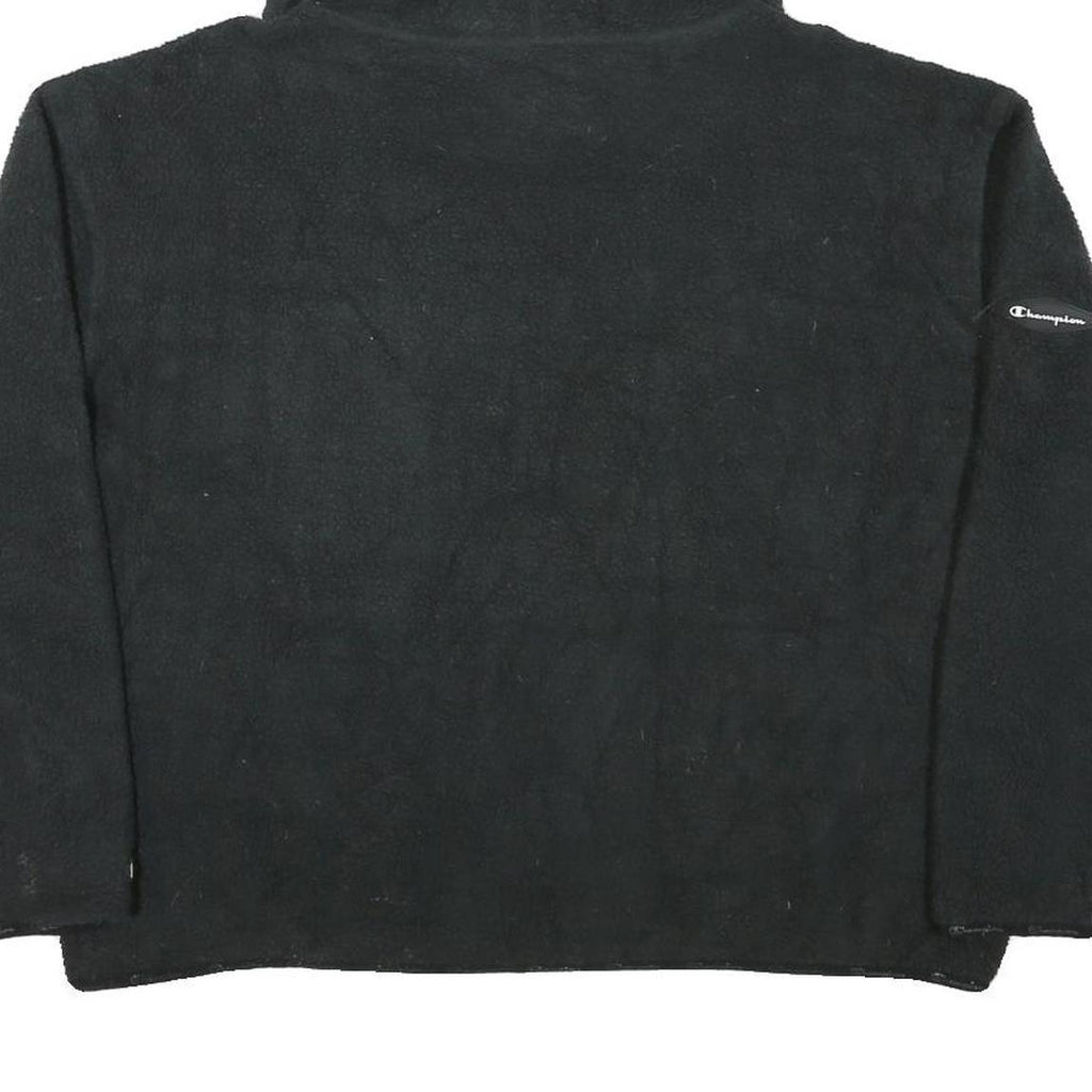 CHAMPION Womens Black Hoodie XL Pullover Logo Fleece Casual Sweater
