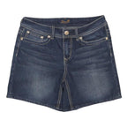 SEVEN 7 Womens Shorts Blue Denim Casual UK 10 W29 Stylish Embroidered Pockets