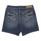 SEVEN 7 Womens Shorts Blue Denim Casual UK 10 W29 Stylish Embroidered Pockets