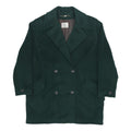 VIYELLA Womens Green Wool Blend Button Jacket UK 14 Classic Regular Fit Plain