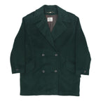 VIYELLA Womens Green Wool Blend Button Jacket UK 14 Classic Regular Fit Plain