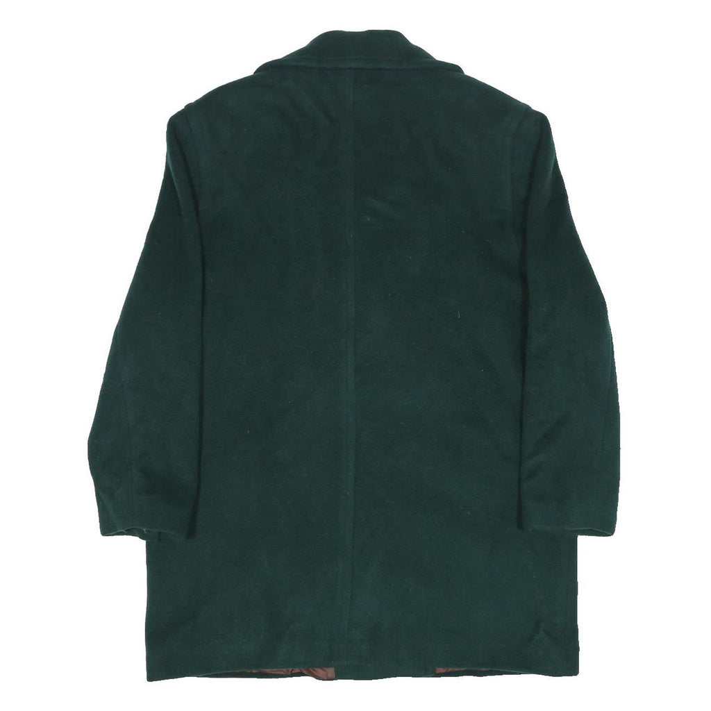 VIYELLA Womens Green Wool Blend Button Jacket UK 14 Classic Regular Fit Plain