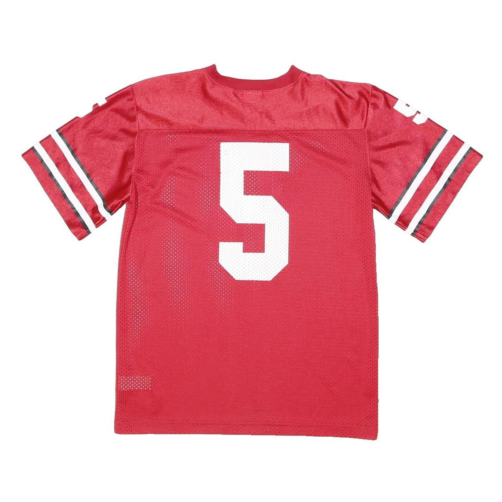 NIKE Boys Red Football Shirt 16Y Short Sleeve Crew Neck Number 5