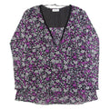 YESSICA Womens Printed Top Pink V-Neck Long Sleeve Floral L