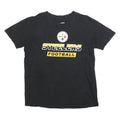 NFL Mens Black Steelers Football Graphic T-Shirt L Short Sleeve Crew Neck