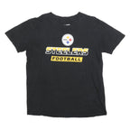 NFL Mens Black Steelers Football Graphic T-Shirt L Short Sleeve Crew Neck