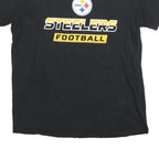 NFL Mens Black Steelers Football Graphic T-Shirt L Short Sleeve Crew Neck