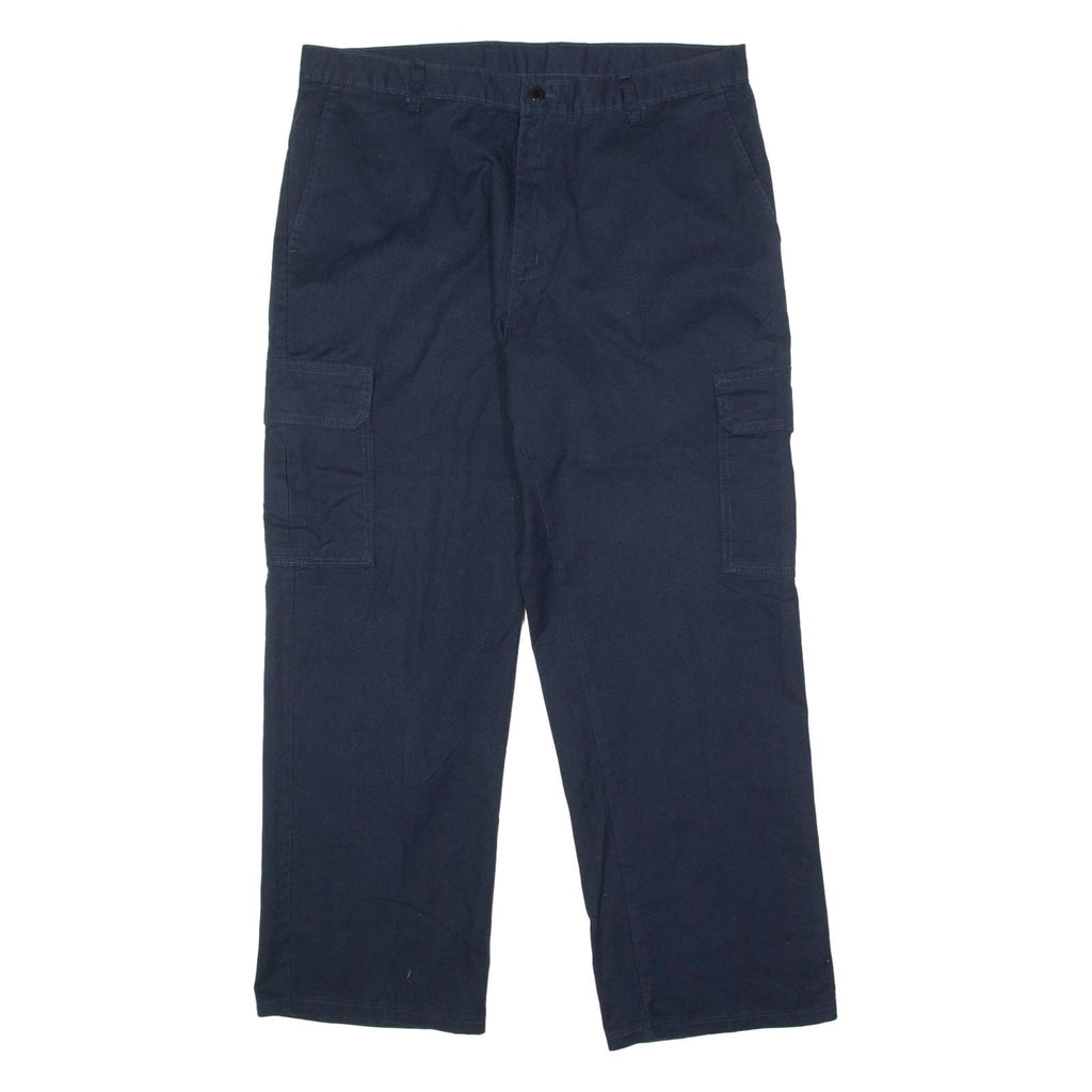 DICKIES Workwear Cargo Mens Trousers Blue Regular Straight W38 L28