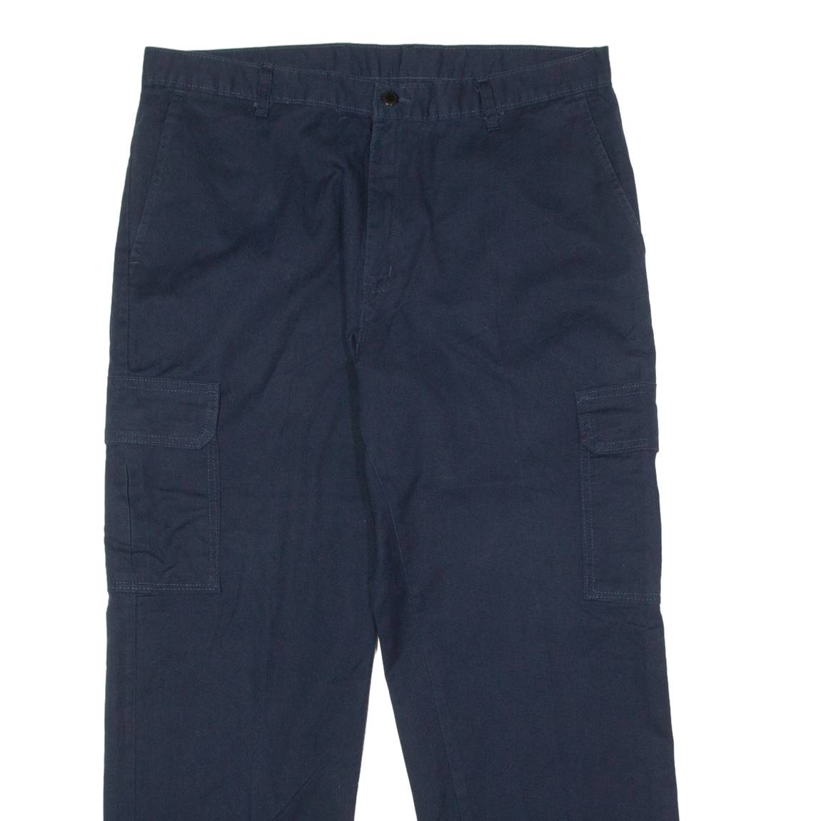 DICKIES Workwear Cargo Mens Trousers Blue Regular Straight W38 L28