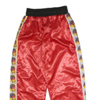 DINSLAKEN Mens Joggers Red With Black Logo Stripe Regular Tapered M W25 L27