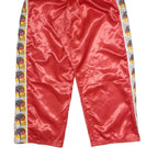 DINSLAKEN Mens Joggers Red With Black Logo Stripe Regular Tapered M W25 L27