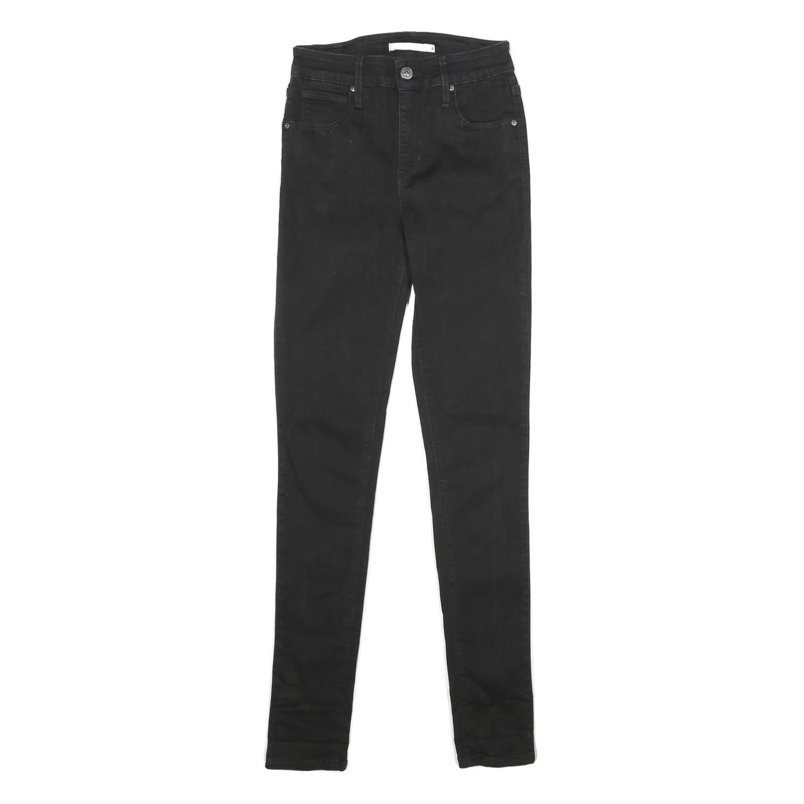 LEVI'S 721 High Rise Skinny Womens Jeans Black Slim Skinny Denim Medium W24 L30