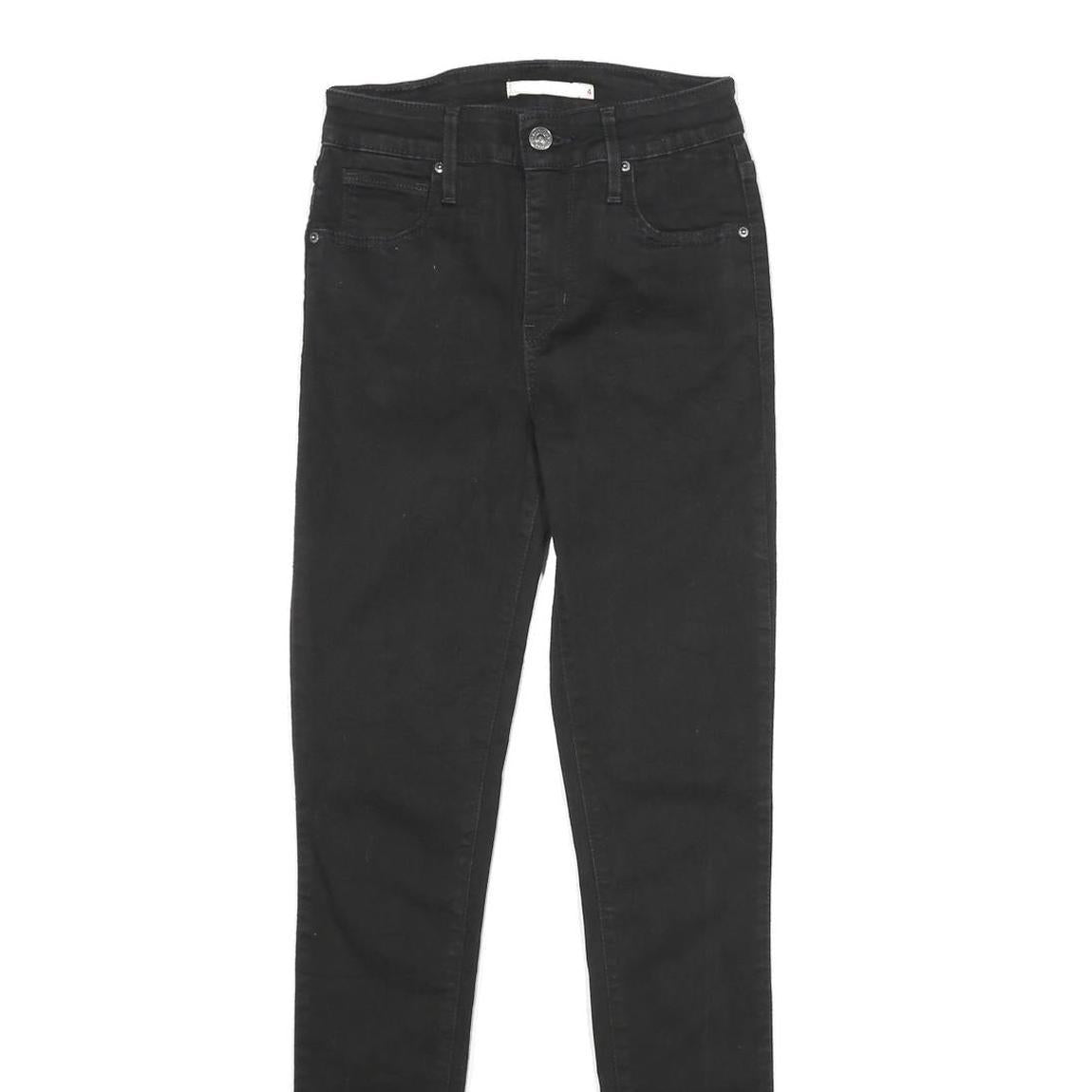 LEVI'S 721 High Rise Skinny Womens Jeans Black Slim Skinny Denim Medium W24 L30