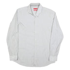 HUGO BOSS Mens White Cotton Blend Shirt L Classic Button Collar Long Sleeve