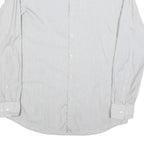 HUGO BOSS Mens White Cotton Blend Shirt L Classic Button Collar Long Sleeve