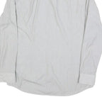 HUGO BOSS Mens White Cotton Blend Shirt L Classic Button Collar Long Sleeve