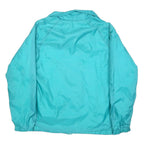 Womens Blue Nylon Button Jacket M Plain Casual Lightweight Outerwear