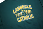 CHAMPION Mens Green Lansdale Catholic Crew Neck XL Cotton Blend Sweatshirt